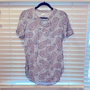 Old Navy Paisley print short sleeve blouse - Size Small